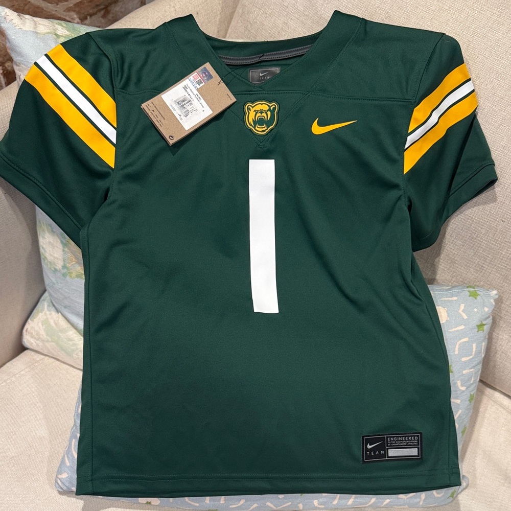 Baylor Bear Nike Green Jersey with Yellow and White Details. New with tags YS